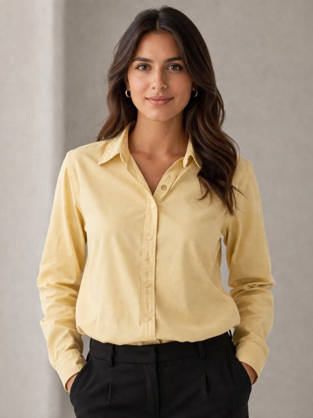 Jonathan Corey Rare Vintage Shirt Large Canary Yellow Button Down Women's Shirt